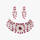 Crimson Wilds Choker Necklace & Earring Set