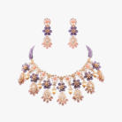 Lilac Dreamer Floral Fringe Necklace & Earring Set
