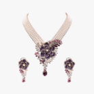 Velvet Peony Pearl Choker Necklace & Earring Set